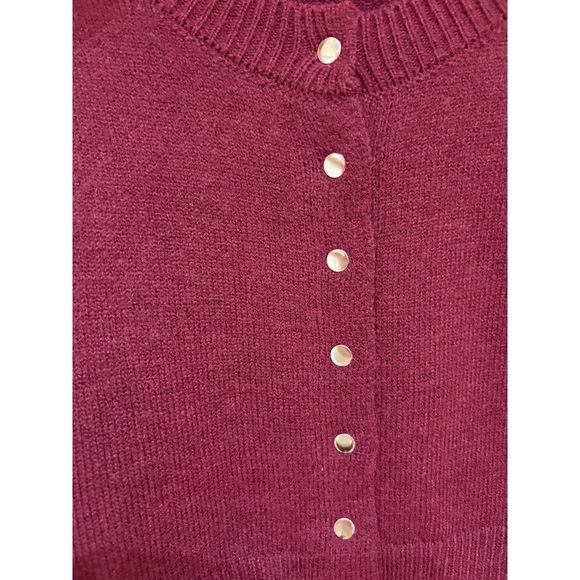 Musera Burgundy Button Front Knit Cardigan Sweater Size S – Brand New ! - Picture 8 of 11